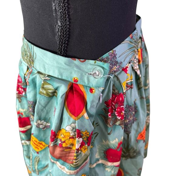 GRACE KARIN Ladies Sea Blue Retro Style VIVA FRIDA Wearable Art Skirt L - Picture 5 of 8